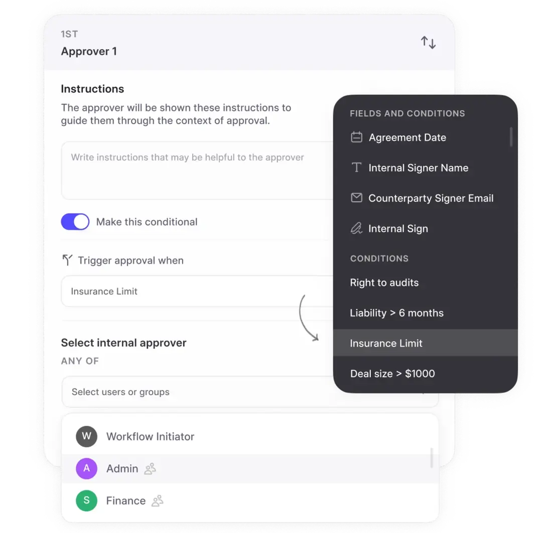 Approval workflows Solution by HyperStart CLM