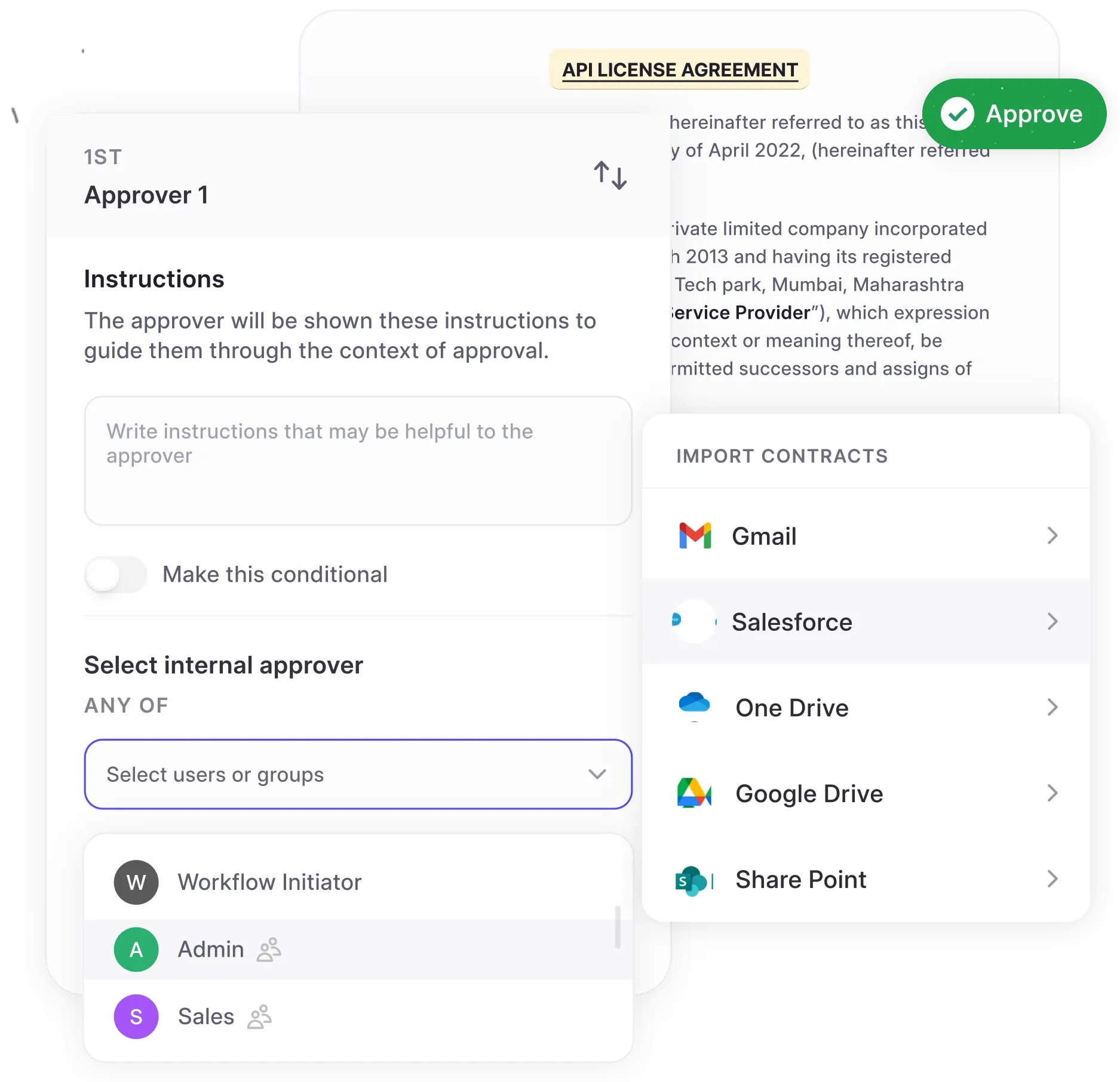 HyperStart healthcare contract workflow showing approvals